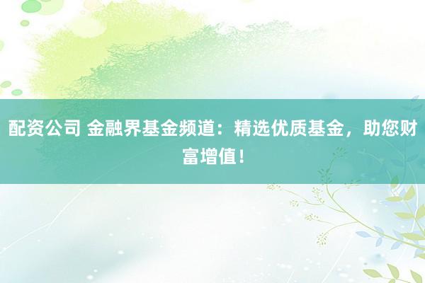 配资公司 金融界基金频道：精选优质基金，助您财富增值！