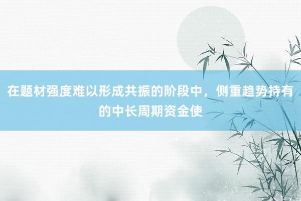 在题材强度难以形成共振的阶段中，侧重趋势持有的中长周期资金使