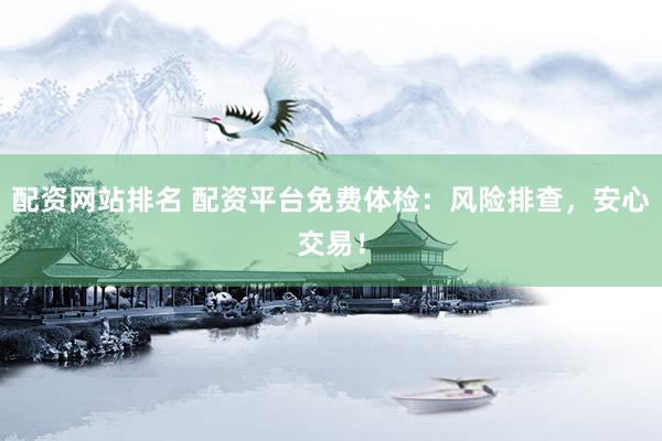 配资网站排名 配资平台免费体检：风险排查，安心交易！