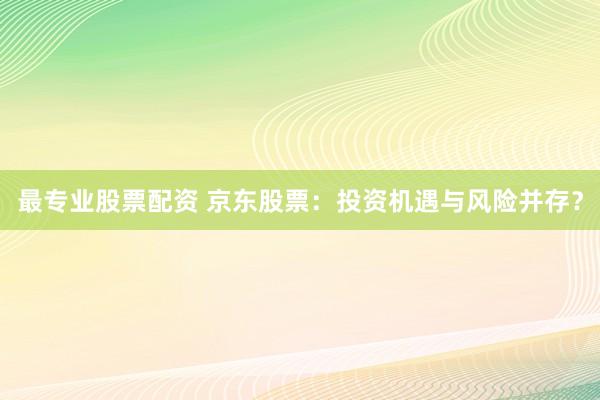 最专业股票配资 京东股票：投资机遇与风险并存？